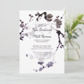 梅の花の墨絵ウェディング 招待状 (スタンド正面)