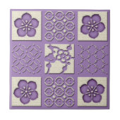 梅の花の模様を調べた石田民 タイル (正面)