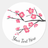 梅の花の絵 ラウンドシール (正面)