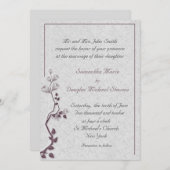 梅の花の蔓 ウェディング 招待状 (正面/裏面)