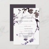 梅の花墨(すみ)の選択 出欠カード (正面/裏面)