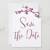 梅の花枝 ウェディング セーブ・ザ・デート 招待状 (裏面)