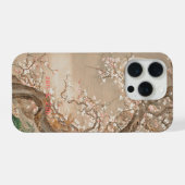 梅の花 和風アート ピンク ヴィンテージ iPhoneケース (裏面横)