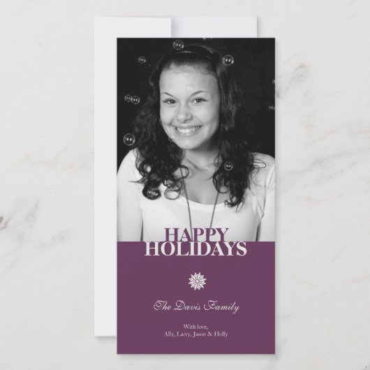 梅の雪のエレガント結晶の休日の挨拶 シーズンカード (正面)