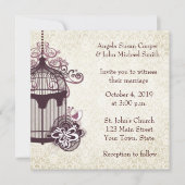 梅の鳥かご、ダマスク 招待状 (正面)