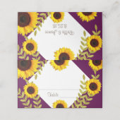 梅ひまわり素朴テーブル番号座席表 プレイスカード (外部開封)