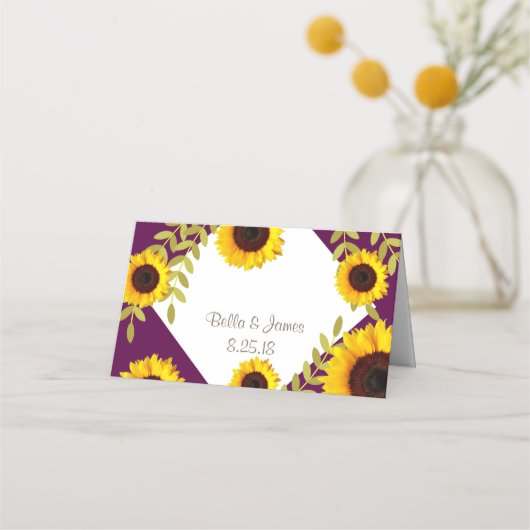 梅ひまわり素朴テーブル番号座席表 プレイスカード (裏面)