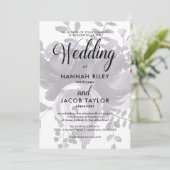 梅エレガントと灰色とフローラとドット結婚の 招待状 (スタンド正面)