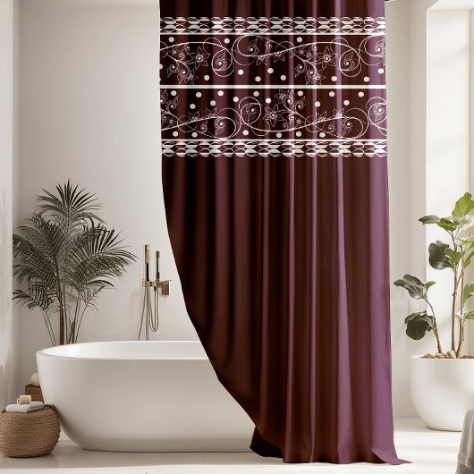 梅エレガントフローラレース シャワーカーテン