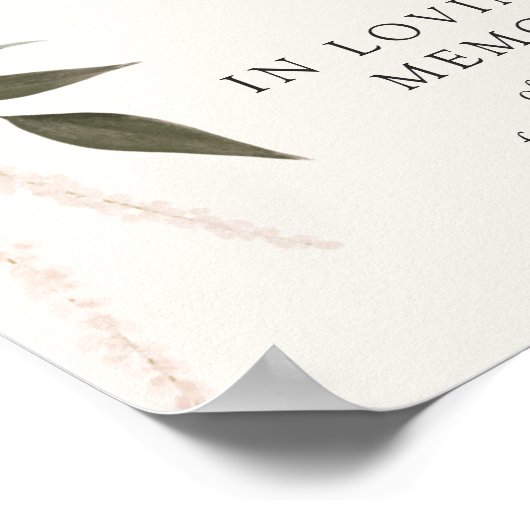 梅エレガントフローラ結婚の愛する記憶のサイン ポスター (角)