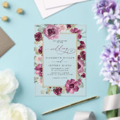 梅エレガントモダン金ゴールドフローラ結婚ズ アクリル招待状 (インサイチュ (ウェディング))