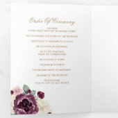 梅エレガントモダン金ゴールドフローラ結婚ズ 三つ折りプログラム (内部最初)