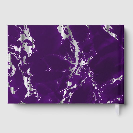 梅エレガント紫と銀大理石ゲストブック ゲストブック (裏面)