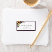 梅エレガント紫ひまわり差出人住所ラベル ラベル (インサイチュ)