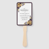 梅エレガント紫ひまわり水彩画 ハンドファン (正面)