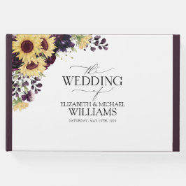 梅エレガント紫ひまわり水彩色 ゲストブック