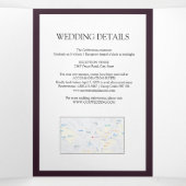 梅エレガント紫ひまわり水結婚色 三つ折り招待状 (内部中)