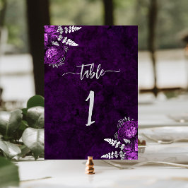 梅エレガント紫シルバーフローラ結婚ズ テーブルナンバー