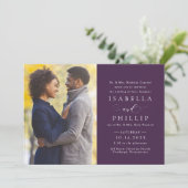 梅エレガント紫フォーマルの秋写真結婚の 招待状 (スタンド正面)