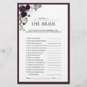 梅エレガント紫フローラブライダルシャワーゲーム (正面)