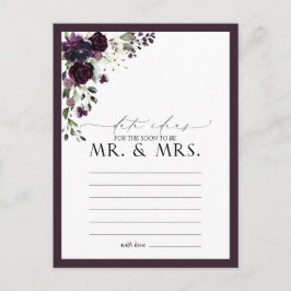 梅エレガント紫フローラ水彩アイディア ポストカード