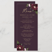 梅エレガント紫ブルゴーニュフローラ結婚ズ メニュー (正面/裏面)