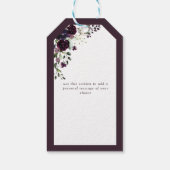 梅エレガント紫色の水彩ブライダルシャワー ギフトタグ (裏面)