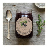 梅ジャム クラフト紙 缶詰ラベル ラウンドシール