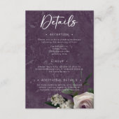 梅パープルエレガント結婚フローラモダンの詳細 エンクロージャーカード (正面)