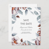 梅パープルフローラ水彩保保の日を保存 案内ポストカード (正面/裏面)