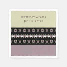 梅パープルモダンフローラデザイナー昼食会 スタンダードカクテルナプキン