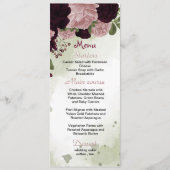 梅ピンクの花の緑結婚のメニュー メニュー (正面)