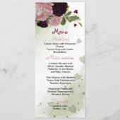梅ピンクの花の緑結婚のメニュー メニュー (正面)
