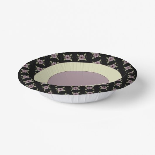 梅ファンシーと黒に薄緑 ペーパーボウル (傾斜あり)