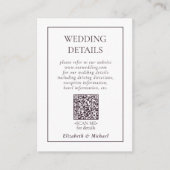 梅フォーマル紫QRコードの結婚詳細 エンクロージャーカード (正面)