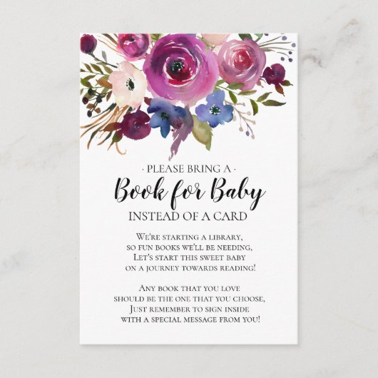 梅フローラモダン赤ちゃんシャワーベビー本 エンクロージャーカード (正面)