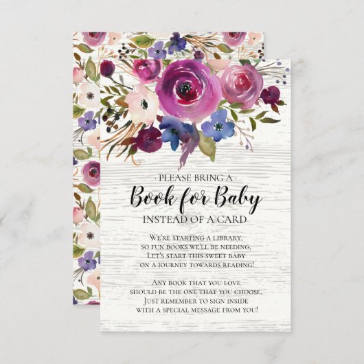 梅フローラ素朴赤ちゃんシャワーベビー本 エンクロージャーカード (正面/裏面)