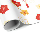 梅ボッサム中国の新年のパターン ラッピングペーパー (ロールコーナー)