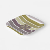 梅モダンストライプの花と金ゴールド ペーパープレート (傾斜あり)