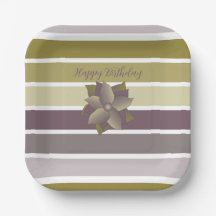 梅モダンストライプの花と金ゴールド