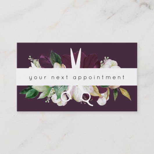 梅モダンフローラサロンはさみロゴアポイントメント 名刺 (正面)