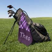 梅モダン紫色の格子柄モノグラムゴルフタオル ゴルフタオル (グリーン)