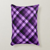 梅モダン紫色の格子模様のアクセント枕 アクセントクッション (正面(垂直))
