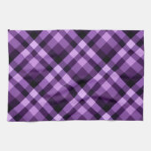 梅モダン紫色の格子模様のキッチンタオル キッチンタオル (横)
