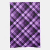 梅モダン紫色の格子模様のキッチンタオル キッチンタオル (縦)