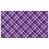 梅モダン紫色の格子模様の大きなテーブルクロス テーブルクロス (正面(横))