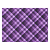 梅モダン紫色の格子模様の小さなテーブルクロス テーブルクロス (正面(横))