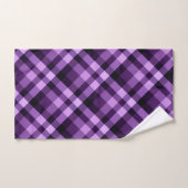 梅モダン紫色の格子模様ハンドタオル ハンドタオル (ハンドタオル)