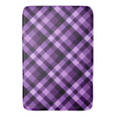 梅モダン紫色の格子模様大浴場 バスマット (正面縦)