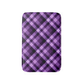 梅モダン紫色の格子模様小風呂マット バスマット (正面縦)